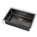 Cefito Kitchen Sink 70x45cm Stainless Steel Single Bowl Black