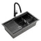 Cefito 70x45cm Stainless Steel Sink Black Single Bowl Pull Out Tap