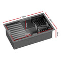 Cefito 70x45cm Stainless Steel Sink Black Single Bowl Pull Out Tap