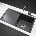 Cefito Kitchen Sink 75x45cm Stainless Steel Single Bowl Black