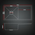 Cefito 75x45cm Stainless Steel Sink Pull Out Mixer Tap Black