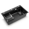 Cefito Kitchen Sink 75x45cm Stainless Steel Single Bowl Black