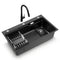 Cefito Stainless Steel Sink 75x45cm Black Pull Out Mixer Tap