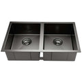 Cefito Kitchen Sink 77x45cm Stainless Steel Double Bowl Black