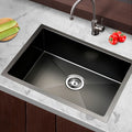 Cefito 60x45cm Stainless Steel Kitchen Sink Single Bowl Black