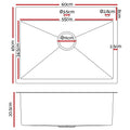 Cefito 60cm Stainless Steel Kitchen Sink Flush Mount Silver