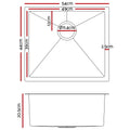 Cefito 54cm Stainless Steel Kitchen Sink Black