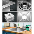 Cefito Kitchen Sink 36x36cm Stainless Steel Single Bowl Silver