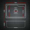 Cefito 61x43cm Stainless Steel Kitchen Sink Single Bowl Black