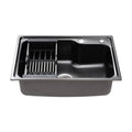 Cefito 61x43cm Stainless Steel Kitchen Sink Single Bowl Black