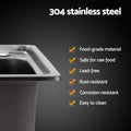 Cefito 61x43cm Stainless Steel Kitchen Sink Single Bowl Black