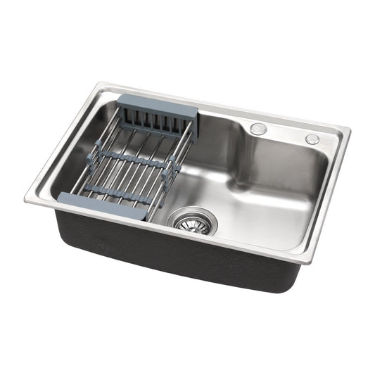 Cefito Kitchen Sink 61x43cm Stainless Steel Single Bowl Silver
