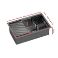 Cefito Stainless Steel Kitchen Sink 70x45cm Single Bowl Black