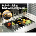 Cefito Stainless Steel Kitchen Sink 70x45cm Single Bowl Black