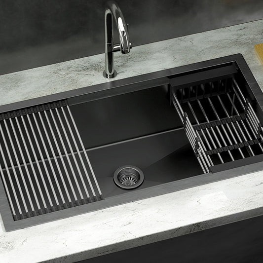 Cefito Kitchen Sink 81x45cm Stainless Steel Single Bowl Black