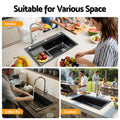 Cefito 304 Stainless Steel Kitchen Sink Bar Millet Grain