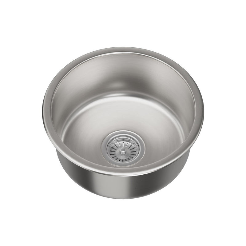 Cefito 43cm Round Stainless Steel Kitchen Sink Single Bowl Silver