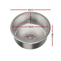 Cefito 43cm Round Stainless Steel Kitchen Sink Single Bowl Silver