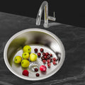 Cefito 43cm Round Stainless Steel Kitchen Sink Single Bowl Silver