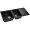 Cefito Granite Stone Kitchen Sink 1160x500 Double Bowl Black
