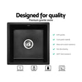 Cefito Stone Kitchen Sink 450x450mm Granite Black Under/Topmount