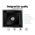 Cefito Stone Kitchen Sink 460x410mm Granite Black Undermount