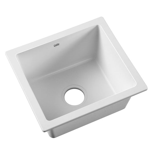 Cefito Stone Kitchen Sink 460x410mm Granite Under/Topmount White