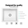 Cefito Stone Kitchen Sink 460x410mm Granite Under/Topmount White