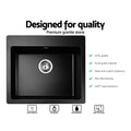 Cefito Stone Kitchen Sink 570x500mm Granite Black Under Topmount