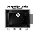 Cefito Stone Kitchen Sink 610x470mm Granite Black Basin