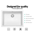 Cefito Stone Kitchen Sink 610x470mm Granite White Basin