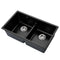Cefito Stone Kitchen Sink 790x460mm Double Bowl Granite Black