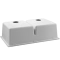 Cefito Stone Kitchen Sink 790x460mm Double Bowl White Granite