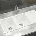 Cefito Granite Double Bowl Kitchen Sink 116x50cm White