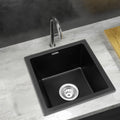 Cefito Granite Stone Kitchen Sink 38x38cm Single Bowl Black