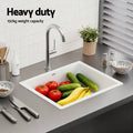 Cefito Granite Stone Kitchen Sink 38x38cm Single Bowl White