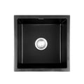 Cefito 45x45cm Granite Stone Kitchen Sink Single Bowl Black