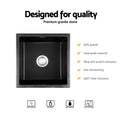 Cefito 45x45cm Granite Stone Kitchen Sink Single Bowl Black
