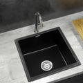 Cefito 45x45cm Granite Stone Kitchen Sink Single Bowl Black
