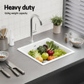 Cefito Granite Stone Kitchen Sink 45x45cm Single Bowl White