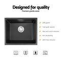 Cefito Granite Stone Kitchen Sink 55x45cm Single Bowl Black