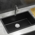 Cefito Granite Stone Kitchen Sink 70x45cm Single Bowl Black