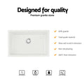 Cefito Granite Stone Kitchen Sink 70x45cm Single Bowl White