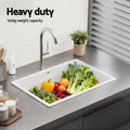 Cefito Granite Stone Kitchen Sink 70x45cm Single Bowl White
