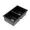 Cefito Granite Stone Kitchen Sink 77x45cm Double Bowl Black