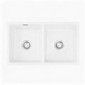 Cefito 77x45cm Double Bowl Granite Stone Kitchen Sink White