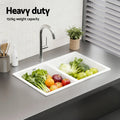 Cefito 77x45cm Double Bowl Granite Stone Kitchen Sink White