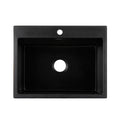 Cefito Granite Stone Kitchen Sink Single Bowl Black 600x470mm