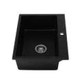 Cefito Granite Stone Kitchen Sink Single Bowl Black 600x470mm