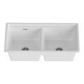 Cefito Granite Double Bowl Kitchen Sink 79x46cm White